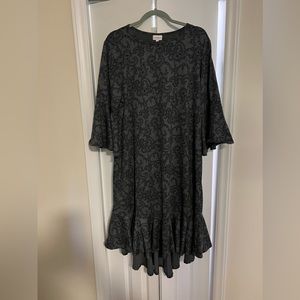 LuLaRoe Gray and Black Print Dress